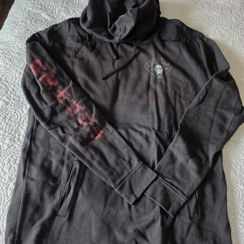 Heroes and Villians Godzilla themed hoodie